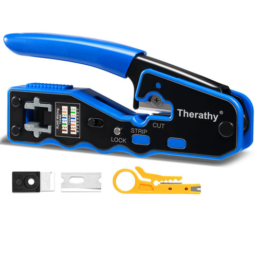 Therathy RJ45 Crimp Tool Pass Through Ethernet Crimper Kit