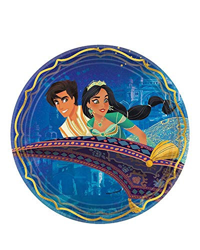 Disney's Aladdin 2-9" Metallic Round Plates, 8 per pack