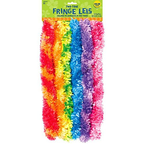 Amscan Two Tone Party Fringe Lei, 36", 6 Ct.
