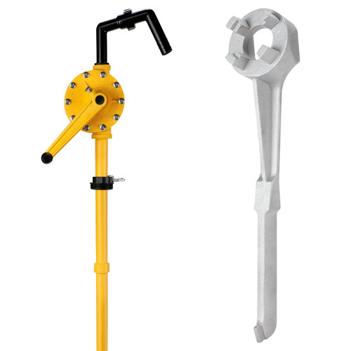 Funtery 2 Pieces Rotary Barrel Pump Aluminum Drum Wrench Set Drum Rotary Hand Pump Drum Plug Bung Wrench for Opening 10, 15, 20, 30, 55 Gal Barrels Transmission Fluid (Yellow) Funtery 2 Pieces Rotary Barrel Pump Aluminum Drum Wrench Set Drum Rotary Hand Pump Drum Plug Bung Wrench for Opening 10, 15, 20, 30, 55 Gal Barrels Transmission Fluid (Yellow)