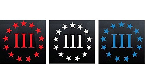 Three Percenter Vinyl Decals Stickers(3 PACK!!! - 2nd Amendment - Molon Labe | 3-4 In Decals|RED, WHITE, and BLUE|KCD637