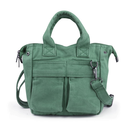 Small Canvas Messenger Tote Bag for Women, Cute Mini Crossbody Purse, Casual Satchel Shoulder Pouch Hobo Handbag Work Shopping Travel (582/Green)