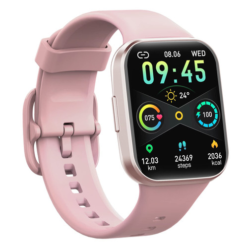 Smart Watch for Women, 2022 Fitness Tracker 1.69" Touch Screen Smartwatch Fitness Watch 25 Sports IP68 Waterproof, Heart Rate/Sleep Monitor/Pedometer/Calories, Activity Tracker for Android iPhone Pink