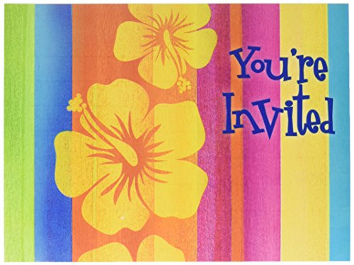 Creative Converting Party Invitations 8 Count, Sunset Stripes