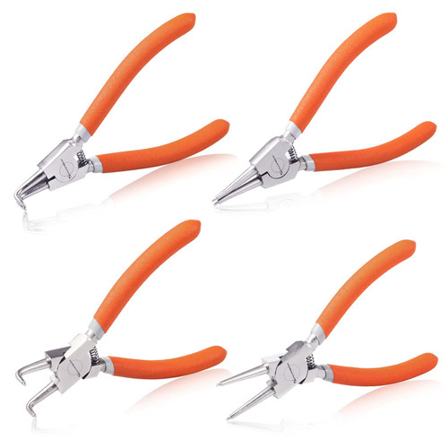 SPEEDWOX 4 Pcs Snap Ring Pliers Set, 6-Inch Internal External Circlip Pliers Kit, Tip Diameter 1.25mm, Precision Retaining Ring Pliers, Straight and Curved Jaws for Ring Remover Retaining SPEEDWOX 4 Pcs Snap Ring Pliers Set, 6-Inch Internal External Circlip Pliers Kit, Tip Diameter 1.25mm, Precision Retaining Ring Pliers, Straight and Curved Jaws for Ring Remover Retaining