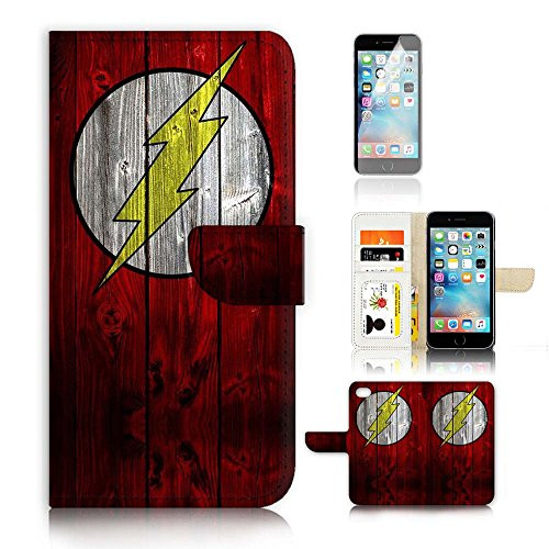 ( For iPhone 8 / iPhone 7) Flip Case Wallet Cover with Screen Protector - US B30001 - Flash Super Hero B30001