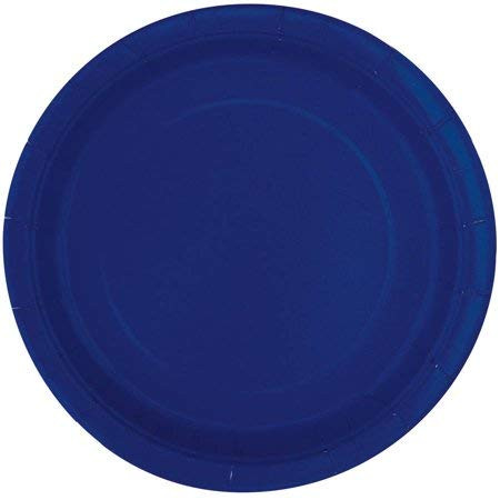 Unique Industries 20 Count Paper Cake Plates, Navy - 2 Pack Bundle (40 Total)
