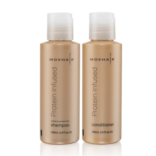 MOEHAIR Travel Protein Infused Shampoo and Conditioner Set Travel Size 3.4 Fl Oz, For Dry, Frizzy and Chemically Treated Hair, Reduces Frizz and Dullness, Adds Shine (Combo-Protein-3.4 Fl Oz-102) MOEHAIR Travel Protein Infused Shampoo and Conditioner Set Travel Size 3.4 Fl Oz, For Dry, Frizzy and Chemically Treated Hair, Reduces Frizz and Dullness, Adds Shine (Combo-Protein-3.4 Fl Oz-102)