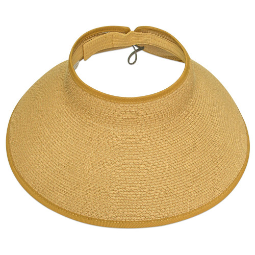 Sun Visor Hats for Women- UV UPF 50+ Wide Brim Roll Up Straw Sun Protection Hat Ponytail Summer Beach Hat Foldable Khaki Sun Visor Hats for Women- UV UPF 50+ Wide Brim Roll Up Straw Sun Protection Hat Ponytail Summer Beach Hat Foldable Khaki