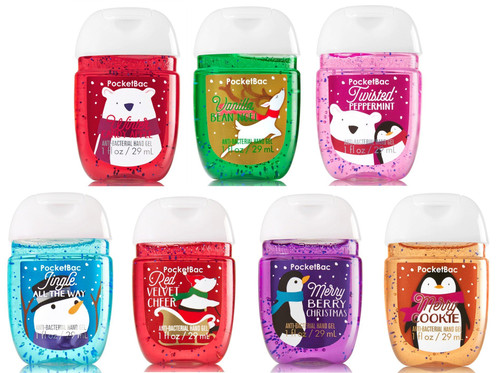 Bath & Body Works PocketBac Hand Gel Holiday Traditions 7pc Bundle