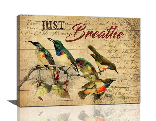Hummingbird Canvas Wall Art Just Breathe Pictures Wall Decor Farmhouse Rustic Country Bird Painting Prints Modern Home Framed Artwork for Bathroom Bedroom Living Room Kitchen Decoration 16"x12" Hummingbird Canvas Wall Art Just Breathe Pictures Wall Decor Farmhouse Rustic Country Bird Painting Prints Modern Home Framed Artwork for Bathroom Bedroom Living Room Kitchen Decoration 16"x12"