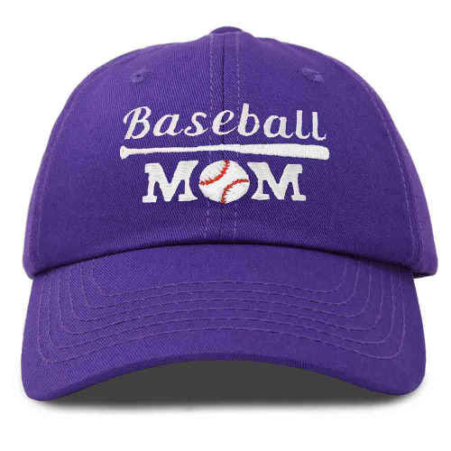 DALIX Baseball Mom Embroidered Dad Cap Cotton Hat Women in Purple