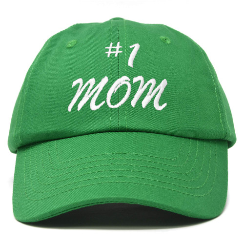DALIX #1 Mom Hat Number One Embroidered Baseball Cap in Kelly