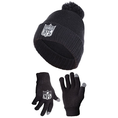 Ultra Game Standard Hat Gloves Set, Black, One Size