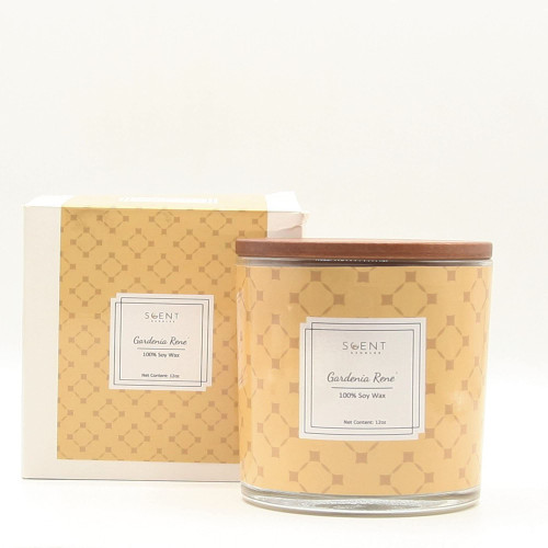 SCENT CANDLES | Highly Scented Candles - Aromatherapy Candles for Home | Gardenia Rene' Candle | 12oz Glass Jar | 100% Natural Soy Wax Candles | Burn Time 60-70 Hours SCENT CANDLES | Highly Scented Candles - Aromatherapy Candles for Home | Gardenia Rene' Candle | 12oz Glass Jar | 100% Natural Soy Wax Candles | Burn Time 60-70 Hours