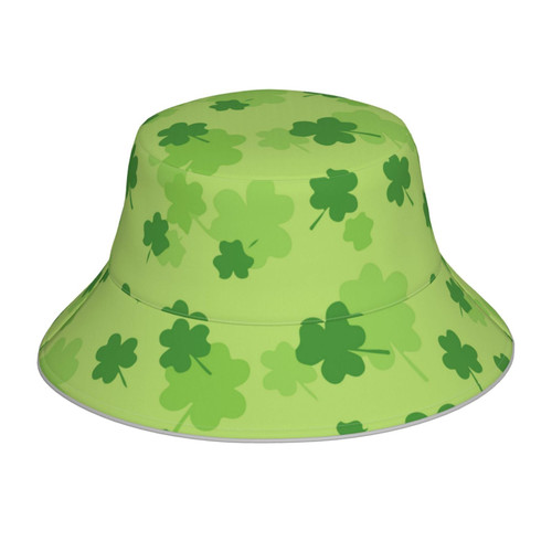 Women Bucket Hat St-Patricks-Day-Shamrock Men Outdoor Cap Beach Hat Unisex Fishing Cap Black