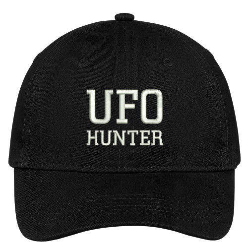 Trendy Apparel Shop UFO Hunter Embroidered Dad Hat Adjustable Cotton Baseball Cap - Black