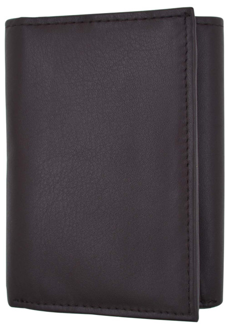 Swiss Marshall Top Grain Leather Trifold Wallet for Men RFID Blocking Extra Capacity (Brown)