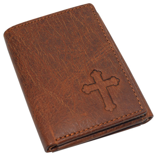 Marshal RFID Blocking Cross Genuine Leather Bifold Trifold Wallet for Men (Trifold)