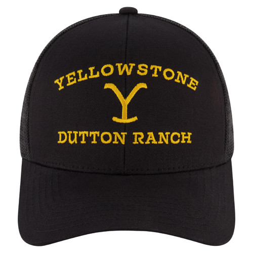 Yellowstone Adjustable Snapback Mesh Snapback Trucker Hat with Curved Brim, Midnight, One Size