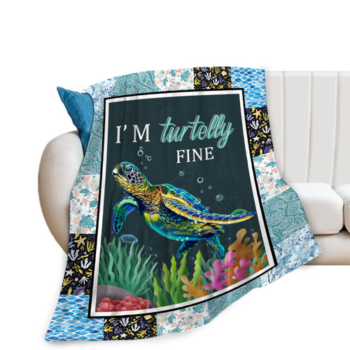 Sea Turtle Blanket Ocean Turtle Decor Throw Blankets Cozy Fleece Flannel Soft Warm Plush Lightweight Nautical Blanket Sea Turtle Gifts for Men Women Boys Girls Teens Kids for Couch Sofa Bed 40"X50"