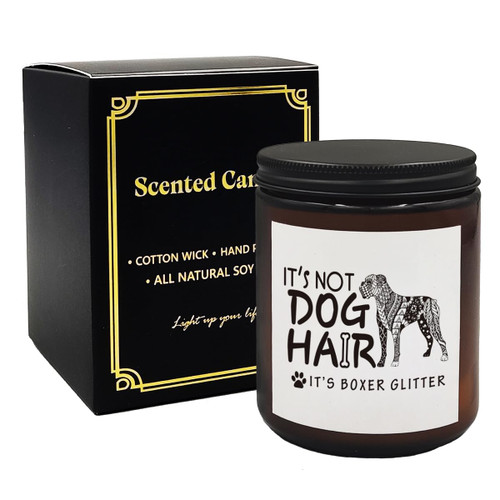 Mancheng-zi Boxer Dog Gifts for Women, Boxer Mom Gifts, Boxer Dog Candle, Boxer Gifts for Dog Lovers, It's not Dog Hair It's Boxer Glitter Scented Candles