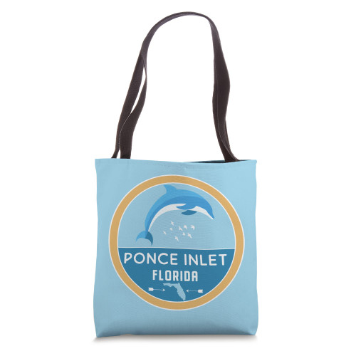 Ponce Inlet Florida Beach Dolphin Vacation Souvenir Tote Bag