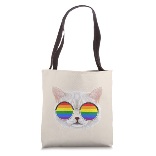 LGBT Pride Flag Cat Proud LGBTQ Ally Rainbow Gay Pride Tote Bag LGBT Pride Flag Cat Proud LGBTQ Ally Rainbow Gay Pride Tote Bag