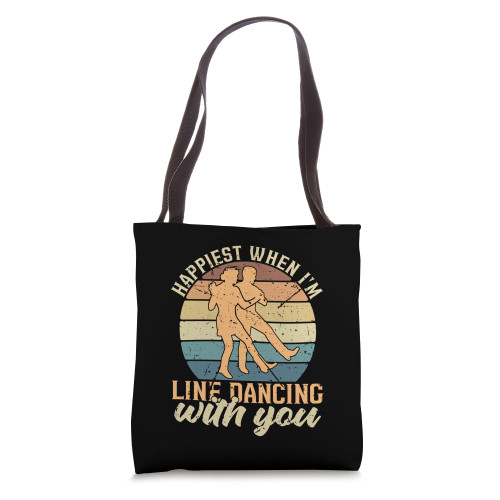Happiest When I'm Line Dancing Country Dance Line Dancing Tote Bag