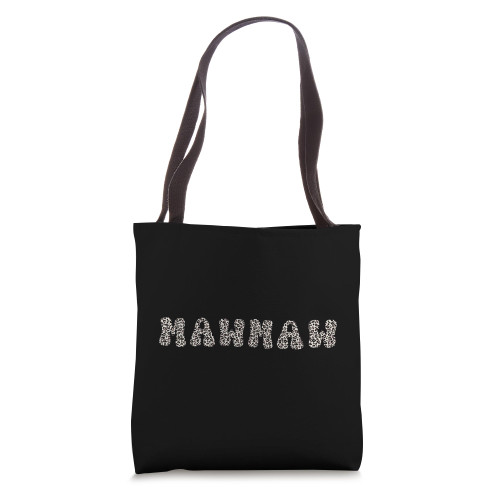 Mawmaw Leopard Style Groovy Personalized Name Grandma Tote Bag