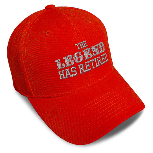 Baseball Cap The Legend Has Retired Embroidery Acrylic Dad Hats for Men & Women Strap Closure Red Baseball Cap The Legend Has Retired Embroidery Acrylic Dad Hats for Men & Women Strap Closure Red