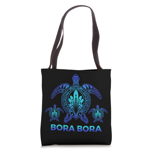 Vintage Bora Bora Ocean Blue Sea Turtle Souvenirs Tote Bag Vintage Bora Bora Ocean Blue Sea Turtle Souvenirs Tote Bag