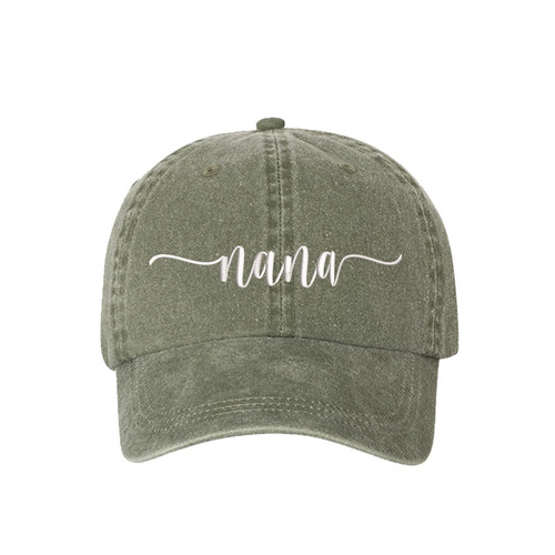 DSY Lifestyle Nana Washed Embroidered Baseball Hat - Grandma Hat, Hat for Nana (Olive) DSY Lifestyle Nana Washed Embroidered Baseball Hat - Grandma Hat, Hat for Nana (Olive)