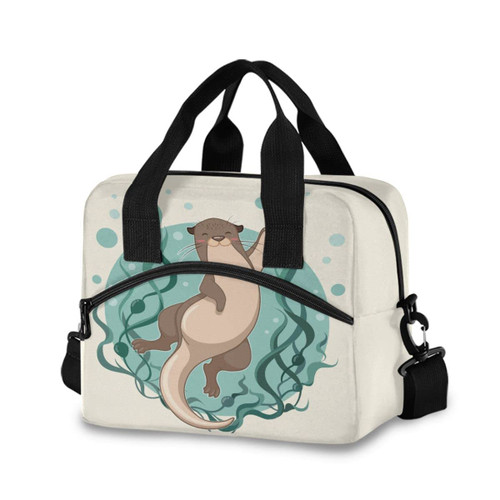 Glaphy Sea Otter Cute Animals Lunch Bag Insulated Lunch Box Food Container Meal Prep Cooler Handbag
