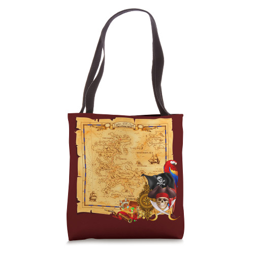 Pirate Treasure Map Halloween Trick or Treat Loot Book Tote Bag