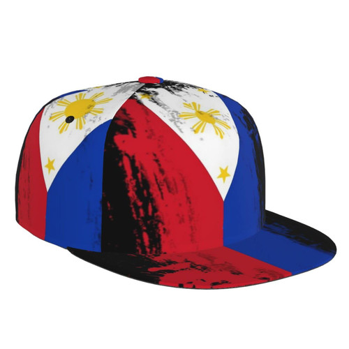 Philippines Flag Baseball Cap for Men Women Filipino Snapback Hat Adjustable Filipino Sun and Star Flag Flat Bill Brim Hat