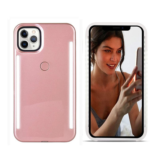 LNtech Selfie Light up Case Compatible with iPhone 13 Pro Max(6.7 inch), Rechargeable LED Light Up Flash Lighting Selfie Case Dual Side Flashlight Illuminated Cover(Rose Gold-iPhone 13 Pro max)