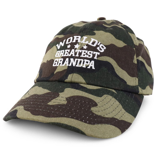 Trendy Apparel Shop World's Greatest Grandpa Embroidered Low Profile Soft Cotton Baseball Cap - Camo Trendy Apparel Shop World's Greatest Grandpa Embroidered Low Profile Soft Cotton Baseball Cap - Camo