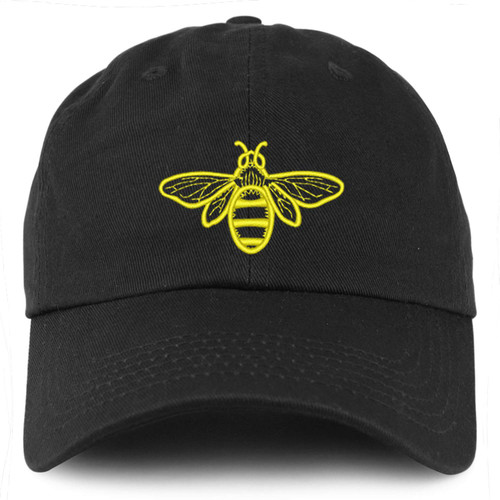 Trendy Apparel Shop Youth Bee Embroidered Unstructured Cotton Baseball Cap - Black