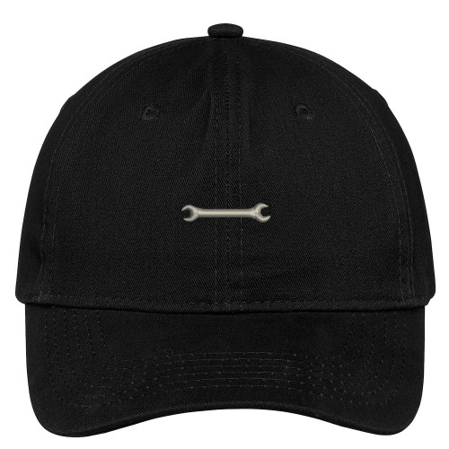 Trendy Apparel Shop Wrench Embroidered Cap Premium Cotton Dad Hat - Black