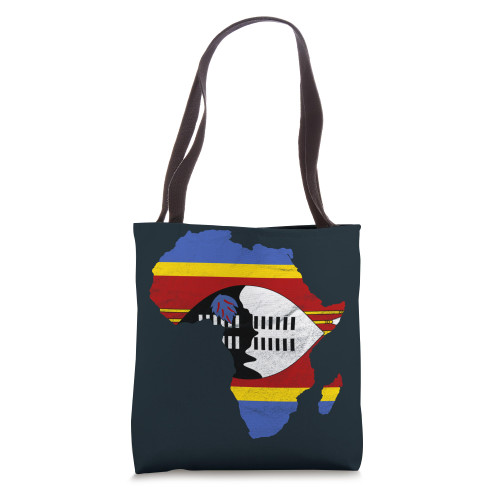 Eswatini Flag Africa Continent Silhouette Gift for Swazi Tote Bag