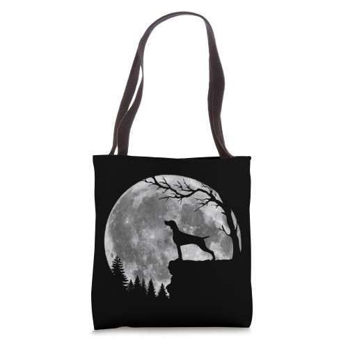 Weimaraner Dog Moon Silhouette Funny Lazy Halloween Costume Tote Bag