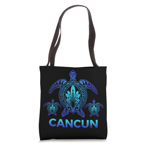 Vintage Cancun Mexico Ocean Blue Sea Turtle Souvenirs Tote Bag Vintage Cancun Mexico Ocean Blue Sea Turtle Souvenirs Tote Bag