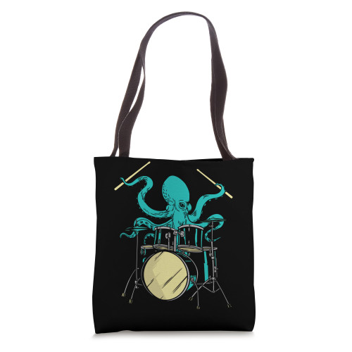 Drummer Drumming | Musician Band | Octopus Playing Drums Tote Bag