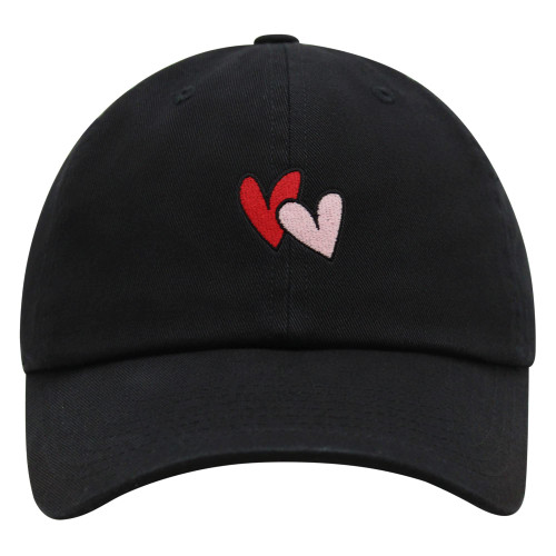 JPAK Heart Premium Dad Hat Embroidered Baseball Cap Cute Black