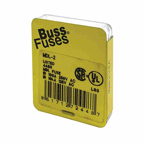 Bussmann MDL-2 Glass Fuse 2 Amp 250 Volt Time Delay (Slo-blo) (5 pack)