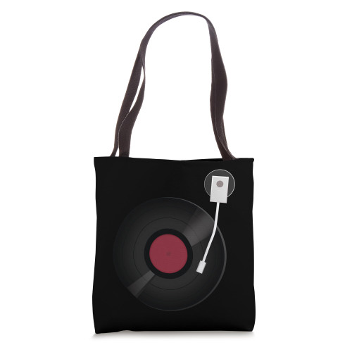 Retro Vinyl Record Turntable Funny Music Vintage Lover Gifts Tote Bag