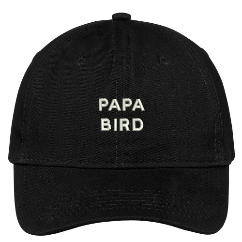 Trendy Apparel Shop Papa Bird Embroidered Soft Brushed Cotton Low Profile Cap - Black