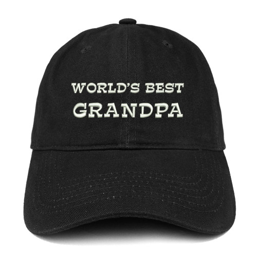 Trendy Apparel Shop World's Best Grandpa Embroidered Low Profile Soft Cotton Baseball Cap - Black Trendy Apparel Shop World's Best Grandpa Embroidered Low Profile Soft Cotton Baseball Cap - Black