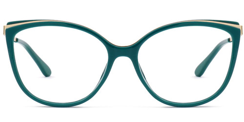 Zeelool Retro TR90 Oversized Cat Eye Glasses Frame with Non-prescription Clear Lens for Women ZOT445481-02 Green